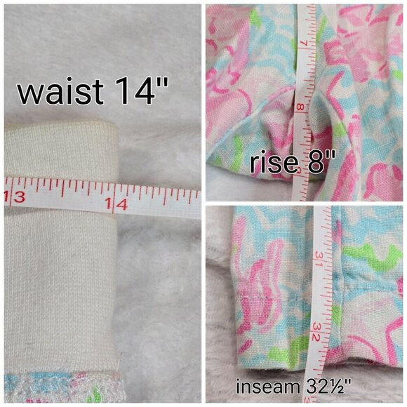 Lilly Pulitzer ✦ Lobstah Roll Linen Beach Pants ✦ XS Wide Leg Drawstring Waist - Picture 10 of 13